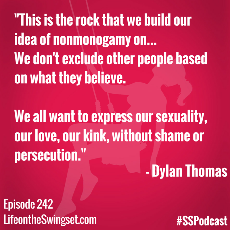 This is the work that we build our idea of nonmonogamy on... we don't exclude other people based on what they believe. We all want to express our sexuality, our love, our kink, without shame or persecution.