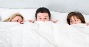 An Unexpected Sleep Over For The Swingers Threesome In Bed
